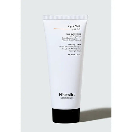 Minimalist Vegan SPF 50 Sunscreen – Lightweight Fluid for All Skin Types (50ml)